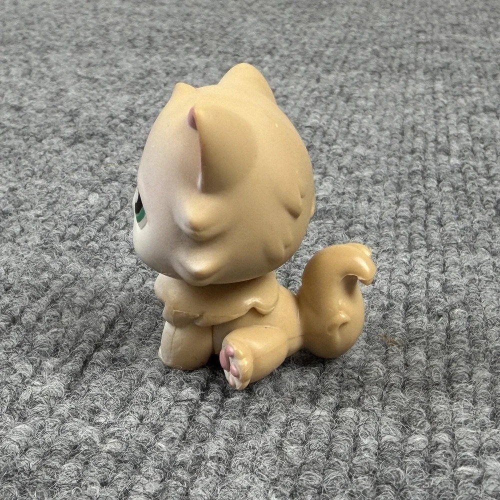 Littlest Pet Shop Beige Long Hair Persian #129 Cat Hasbro Green Eyes 2007 LPS